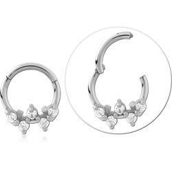 Surgical Steel Grade 316L Round Jeweled Hinged Segment Ring