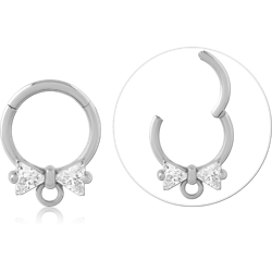 Surgical Steel Grade 316L Hinge Segment Ring Jeweled