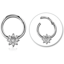 SURGICAL STEEL GRADE 316L ROUND JEWELED HINGED SEPTUM RING