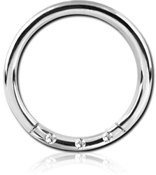 SURGICAL STEEL GRADE 316L ROUND JEWELED HINGED SEPTUM RING