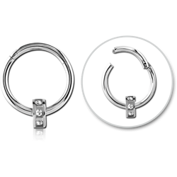 SURGICAL STEEL GRADE 316L ROUND JEWELED HINGED SEPTUM RING
