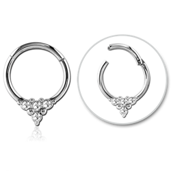 SURGICAL STEEL GRADE 316L ROUND JEWELED HINGED SEPTUM RING