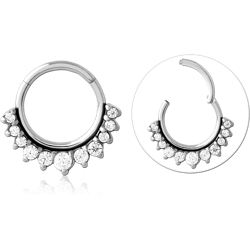 Surgical Steel Grade 316L Round Jeweled Hinged Segment Ring