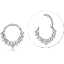 Surgical Steel Grade 316L Jeweled Hinged Segment Ring