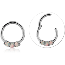Surgical Steel Grade 316L Round Jeweled Hinged Segment Ring