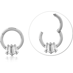 Surgical Steel Grade 316L Jeweled Hinged Segment Ring