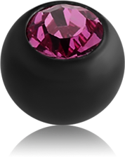 BLACK PVD COATED SURGICAL STEEL GRADE 316L JEWELED BALL