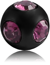 BLACK PVD COATED SURGICAL STEEL GRADE 316L MULTI JEWELED MICRO BALL