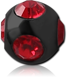 BLACK PVD COATED SURGICAL STEEL GRADE 316L MULTI VALUE JEWELED MICRO BALL