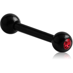 BLACK PVD COATED TITANIUM ALLOY HIGH END CRYSTAL JEWELED BARBELL