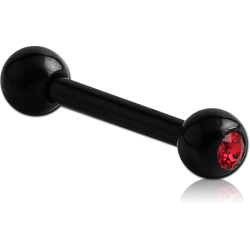 BLACK PVD COATED TITANIUM ALLOY PREMIUM CRYSTAL JEWELED BARBELL