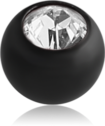 BLACK PVD COATED TITANIUM ALLOY OPTIMA CRYSTAL JEWELED BALL