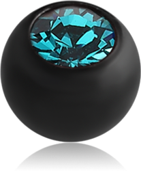 BLACK PVD COATED TITANIUM ALLOY PREMIUM CRYSTAL JEWELED MICRO BALL