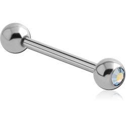 SURGICAL STEEL GRADE 316L DOUBLE JEWELED BARBELL