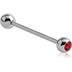 SURGICAL STEEL GRADE 316L PREMIUM CRYSTAL JEWELED BARBELL