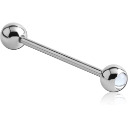 SURGICAL STEEL GRADE 316L CABOCHON JEWELED BARBELL