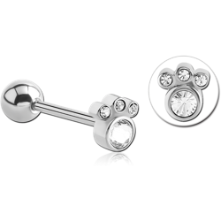 SURGICAL STEEL GRADE 316L PREMIUM CRYSTAL JEWELED BARBELL