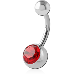 SURGICAL STEEL GRADE 316L PREMIUM CRYSTAL JEWELED NAVEL BANANA