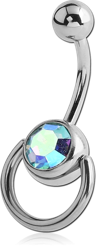 SURGICAL STEEL GRADE 316L JEWELED SLAVE NAVEL BANANA