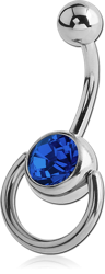 SURGICAL STEEL GRADE 316L VALUE JEWELED SLAVE NAVEL BANANA