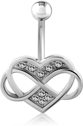 RHODIUM PLATED BASE METAL NAVEL BANANA