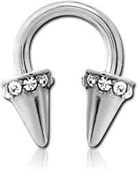 SURGICAL STEEL GRADE 316L JEWELED CIRCULAR SEPTUM RING