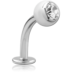 SURGICAL STEEL GRADE 316L JEWELED CURVED LABRET