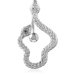 SURGICAL STEEL GRADE 316L DOUBLE JEWELED NAVEL BANANA