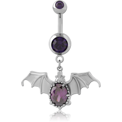 SURGICAL STEEL GRADE 316L DOUBLE JEWELED NAVEL BANANA