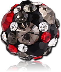 CLEAR EPOXY COATED CRYSTALINE JEWELED MICRO BALL