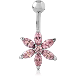 SURGICAL STEEL GRADE 316L JEWELED NAVEL BANANA