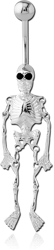 SURGICAL STEEL GRADE 316L JEWELED NAVEL BANANA - SKELETON