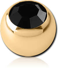 GOLD PVD 18K COATED SURGICAL STEEL GRADE 316L OPTIMA CRYSTAL JEWELED BALL