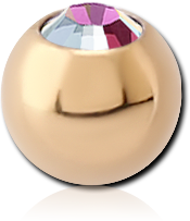 GOLD PVD 18K COATED TITANIUM ALLOY OPTIMA CRYSTAL JEWELED MICRO BALL