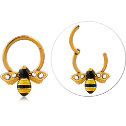 GOLD PVD COATED SURGICAL STEEL GRADE 316L JEWELED HINGED SEGME