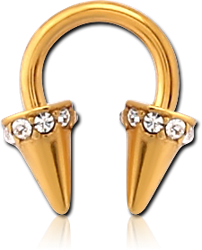 GOLD PVD COATED SURGICAL STEEL GRADE 316L JEWELED CIRCULAR SEPTUM RING