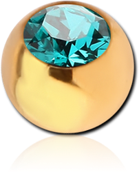 GOLD PVD COATED SURGICAL STEEL GRADE 316L JALUE CRYSTAL JEWELED BALL
