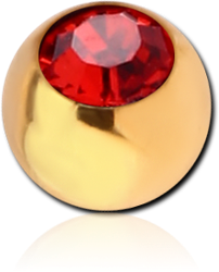 GOLD PVD COATED SURGICAL STEEL GRADE 316L PREMIUM CRYSTAL JEWELED BALL