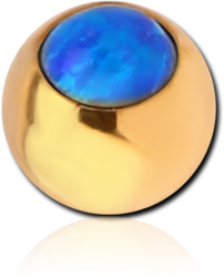 GOLD PVD COATED SURGICAL STEEL GRADE 316L ORGANIC SYNTHETIC OPAL BALL