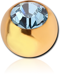 GOLD PVD COATED SURGICAL STEEL GRADE 316L PREMIUM CRYSTAL JEWELED MICRO BALL