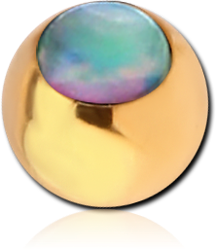 GOLD PVD COATED SURGICAL STEEL GRADE 316L ORGANIC SYNTHETIC OPAL MICRO BALL