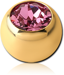 GOLD PVD COATED TITANIUM ALLOY JEWELED BALL