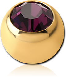 GOLD PVD COATED TITANIUM ALLOY JEWELED MICRO BALL