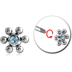 SURGICAL STEEL GRADE 316L JEWELED FLOWER BALL