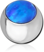 SURGICAL STEEL GRADE 316L JEWELED BALL WITH ORGANIC SYNTHETIC OPAL