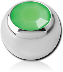 SURGICAL STEEL GRADE 316L NEON ACRYLIC STONE JEWELED BALL