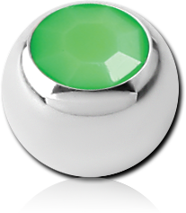 SURGICAL STEEL GRADE 316L NEON ACRYLIC STONE JEWELED MICRO BALL