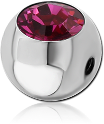 SURGICAL STEEL GRADE 316L  SIDE THREADED VALUE CRYSTAL JEWELED MICRO BALL