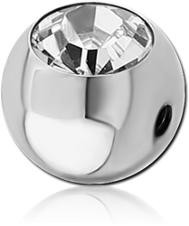 SURGICAL STEEL GRADE 316L SIDE THREADED OPTIMA CRYSTAL JEWELED MICRO BALL