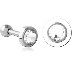 SURGICAL STEEL GRADE 316L JEWELED TRAGUS MICRO BARBELL